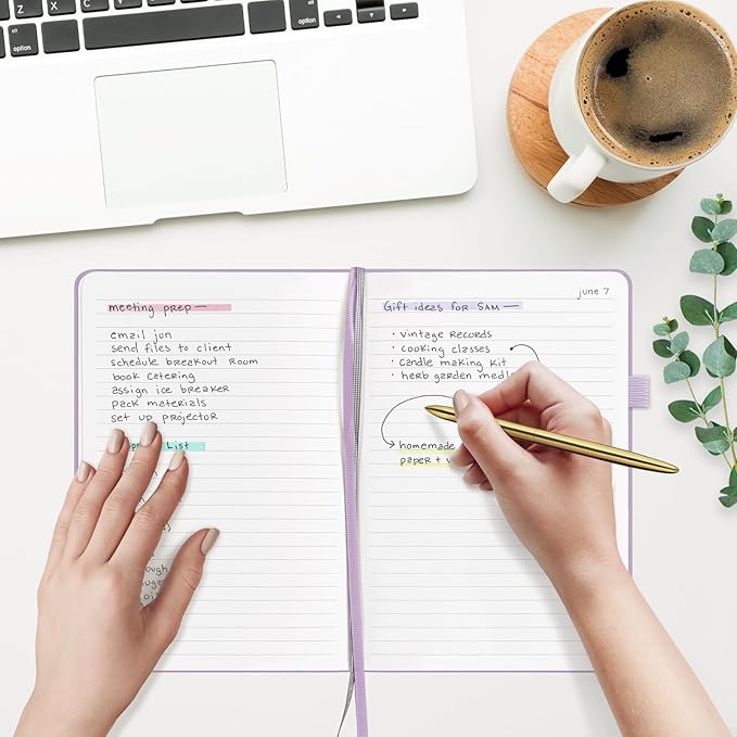 &And Per Se Lined Journal Notebook for Women&Men with Pattern, 160 Pages 100GSM Thick Paper, A5 Hardcover Journals for Writing, Valentine's Day Gift Journal for Her (Lavender)