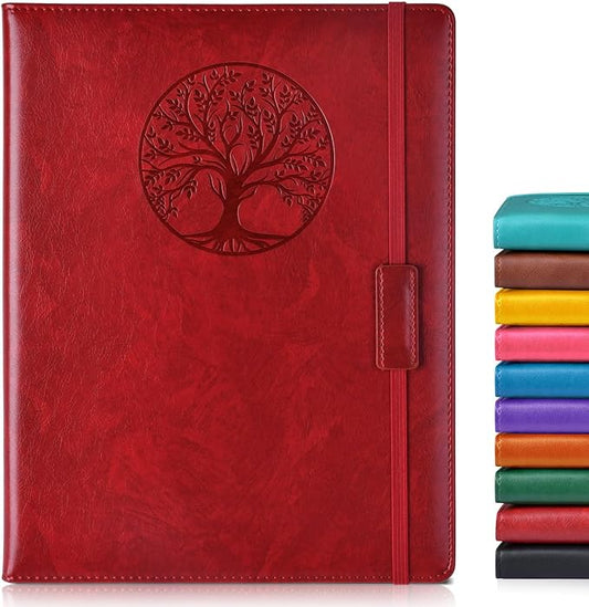 Lined Journal Notebook for Women Men,256 Pages A4 Large Hardcover Leather Journals for Writing,Travel,Business,Work,School,College Ruled Notebooks for Note Taking, Diary Notepad 8.6"×11"