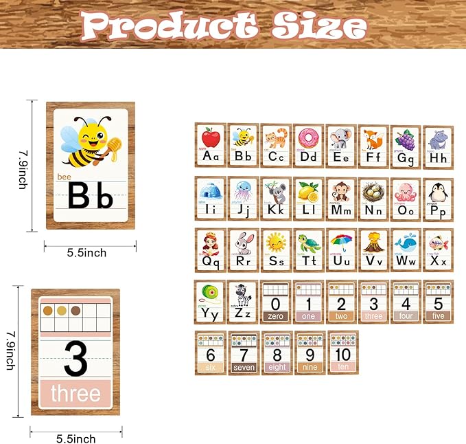 Alphabet Letters for Wall - ABC Alphabet Poster Classroom Wall Alphabet Alphabet Wall Chart Kindergarten Elementary Classroom Wall Decor Daycare Homeschool Supplies (Brown)
