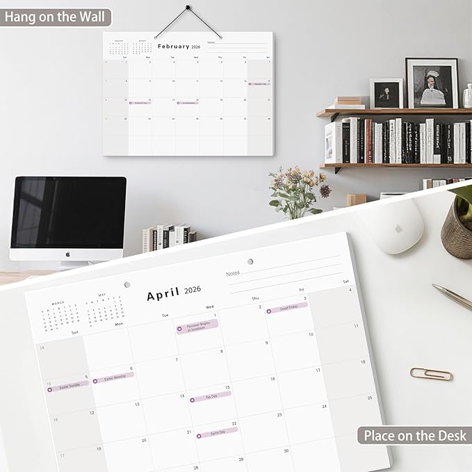 Desk Calendar (Jan.2026 – Jun.2027) 17" ×12.4" with Marked Holidays and 234 Stickers, Large 18 Months Desk Calendar 2026 for Office, Home, School