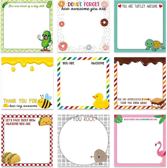 Inspirational Sticky Notes Gifts - 9 Pack Fun Positive Notepads 3x3 Inches, Funny Motivational Self-Adhesive Memo Pads, Positive Office Study Supplies Gift (450 Sheets)