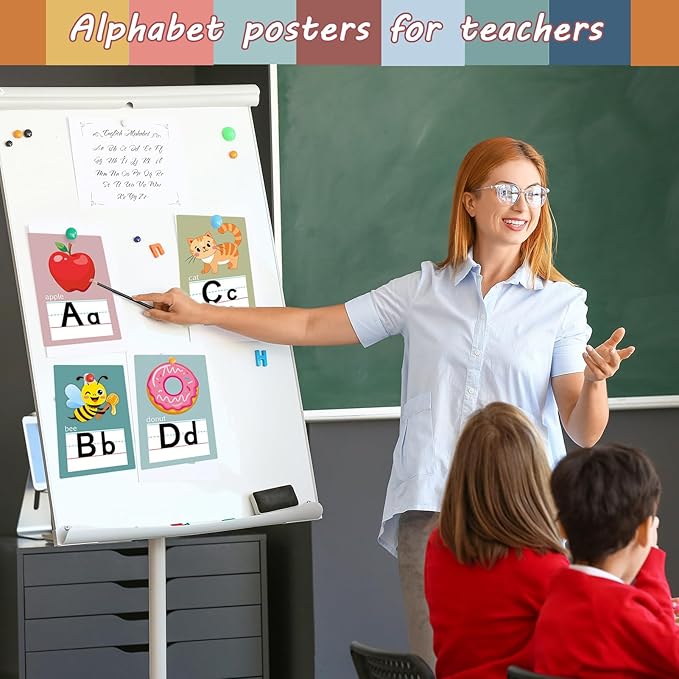 Alphabet Letters for Wall - ABC Alphabet Poster Classroom Wall Alphabet Alphabet Wall Chart Kindergarten Elementary Classroom Wall Decor Daycare Homeschool Supplies (Bohemia)
