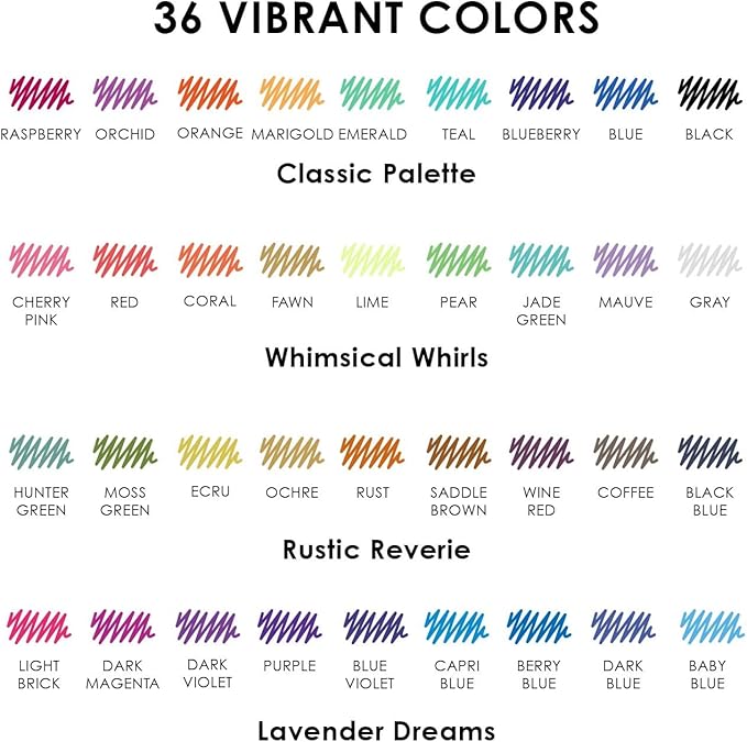 Grabie Erasable Gel Pens, 9 Colors Erasable Pens Multicolor, Make Mistakes Disappear, 0.7mm Medium Point Rollerball Tip Colored Pens for Drawing Writing Planner, Smooth Writing (Whimsical Whirls)