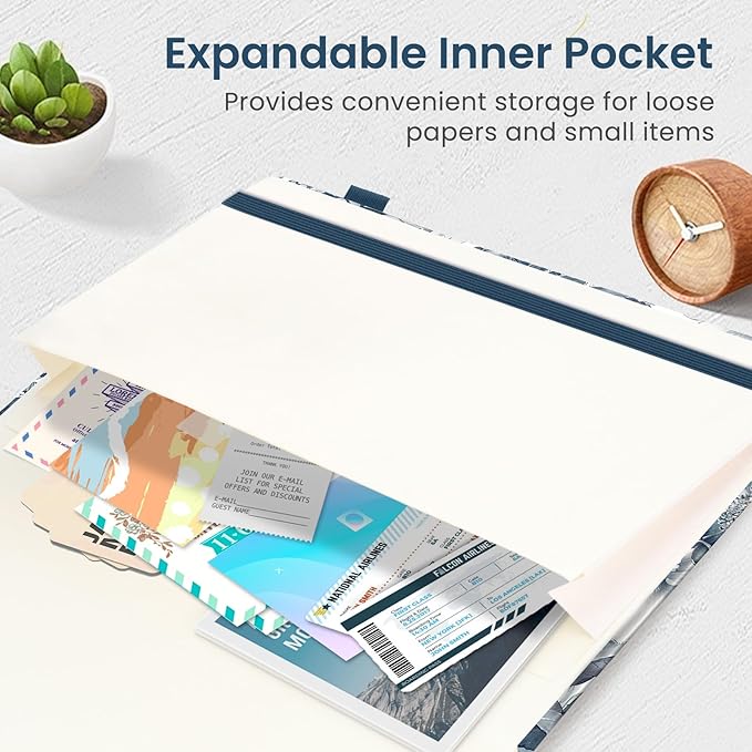 Taja Pretty Dotted Journal for Women, Aesthetic Cute Hardcover Leather Journal for Writing, A5 Journaling Notebook for Work & Sketch, Perfect for Office School Home, 160 Pages, Blue Floral
