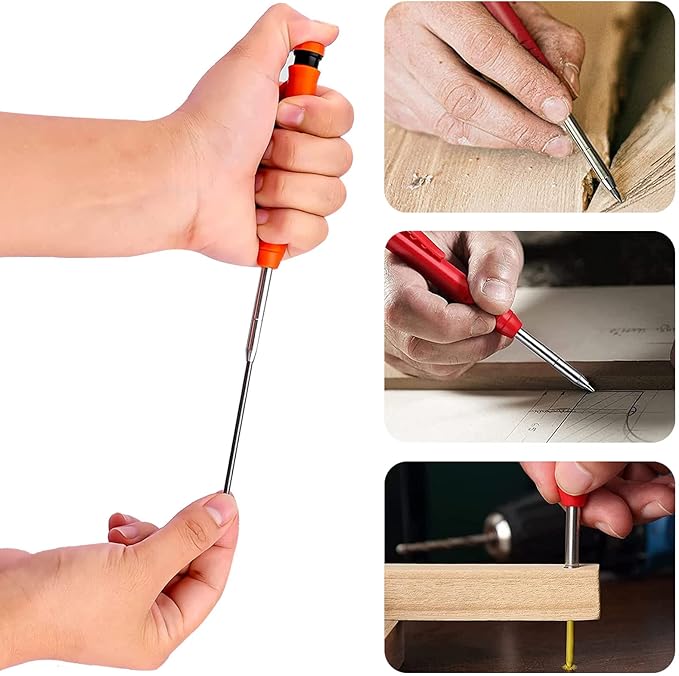 36 Pcs 2.8mm Pencil Lead Refills for Carpenter Mark Pencils Solid Deep Hole Mechanical Construction-Pencil Replacements Study Leads for Architect Woodworking Marking Scribe Tools, Black