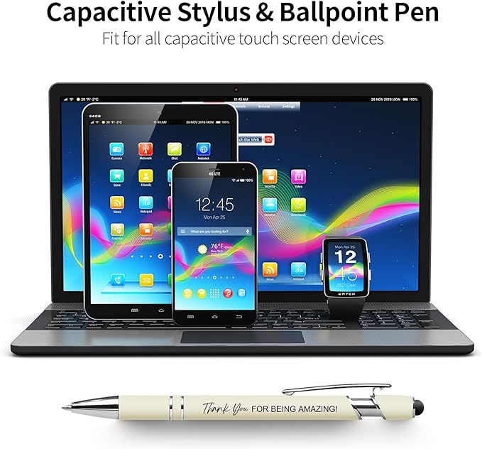 15 Pack Thank You Retractable Ballpoint Pens, Appreciation Inspirational Quote Pens with Smooth Writing, Cute Office School Supplies, Thank You Gifts for Coworkers Teachers Friends