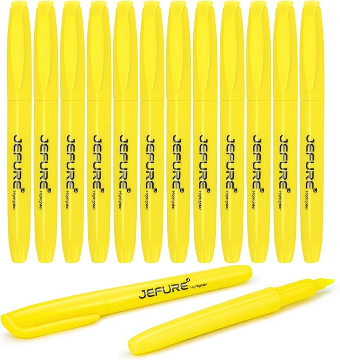 12 Pcs Highlighters, Chisel Tip, yellow Bible Highlighters Bulk - Quick Dry, Ideal for Studying, Note-Taking, School Supplies for Teachers