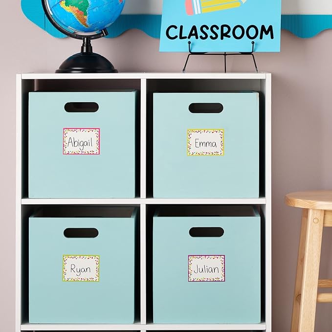 Bright Creations Name Tag Stickers for Classroom Supplies - 144 Labels, 3.5 x 2.5 in, Multicolor - Teacher Supplies & Student Name Tags for Desks & Labels for Classroom Bins