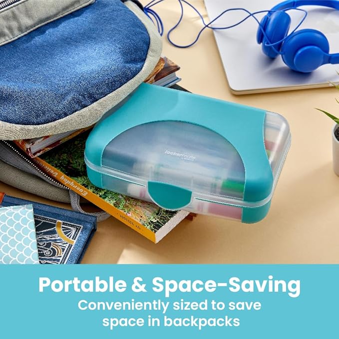 LockerMate by Bostitch Hard Pencil Case, Durable Plastic Pencil Box, Kid-Friendly Design