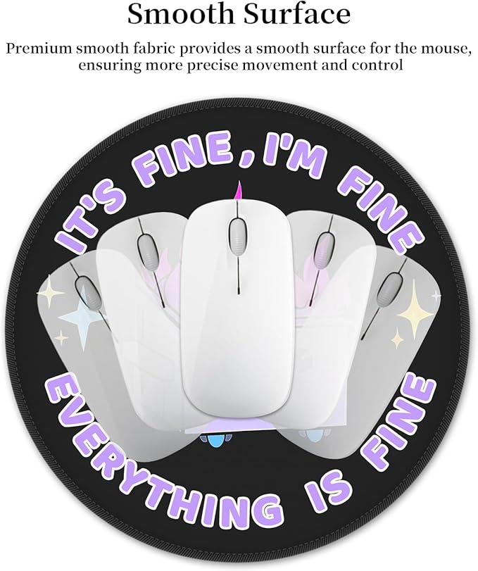 Funny Small Mouse Pad, Cute Desk Accessories for Women, Dumpster on Fire Round Mousepad with Non-Slip Rubber Base, Computer Mouse Pads for Gaming Wireless Mouse Office Supplies Decor