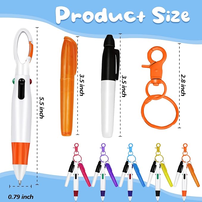 50 Sets Nurse Pen Set for Badge, Include Retractable Shuttle Pens, Marker Pen, Mini Tip Highlighter, Keychain Clips Already Assembled Nurse Pen Pack Set Gift for Nurse (50)