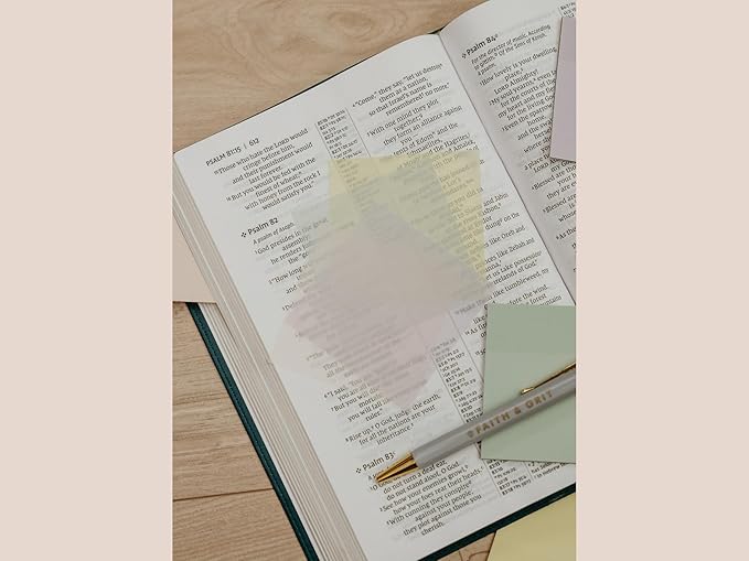 FAITH & GRIT - FAITH & GRIT Sticky Transparent 3x3 Pastel Notes for Bible Study Supplies, Journaling Supplies, Book Accessories - Ideal for Note Taking with Ball Point Pen, Annotations