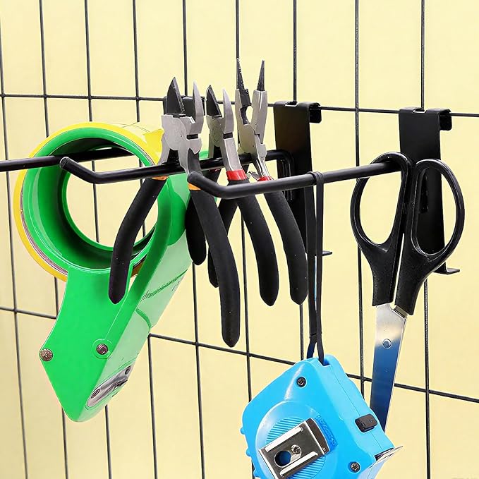 Gridwall Hooks 4 Inch, 100PC Heavy Duty Black Display Hooks for Grid Wall Panels, Grid Wall Accessory for Retail Store, Home Stroage, Garage, Trade Show