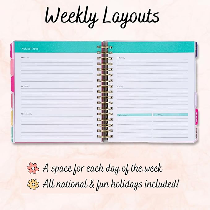Votum 18 Month Hard Cover Planners/Calendars 10" x 10", January 2026 - June 2027 - Daily, Weekly & Monthly Organizer with Pens, Stickers, Sticky Notes, and a Sturdy Cover - Organized Chaos