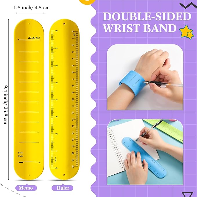 6 Pcs Nurse Silicone Bracelet to Do List Slap Silicone Reminder Bracelet Reusable Wearable Wrist Waterproof for Work Wrist Strap(Bright Color,Classic Style)