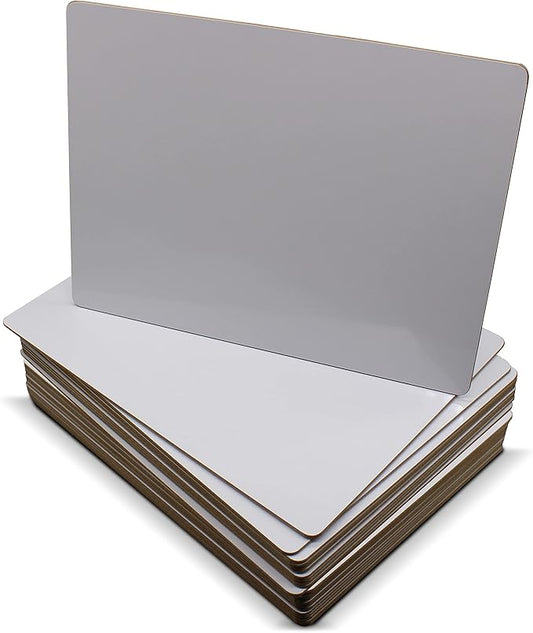 Flipside Products 9" x 12" Two-Sided Dry Erase White Boards, Classroom Pack, Double Sided Lapboard for Class, Reusable for Group Participation - 24 Pack