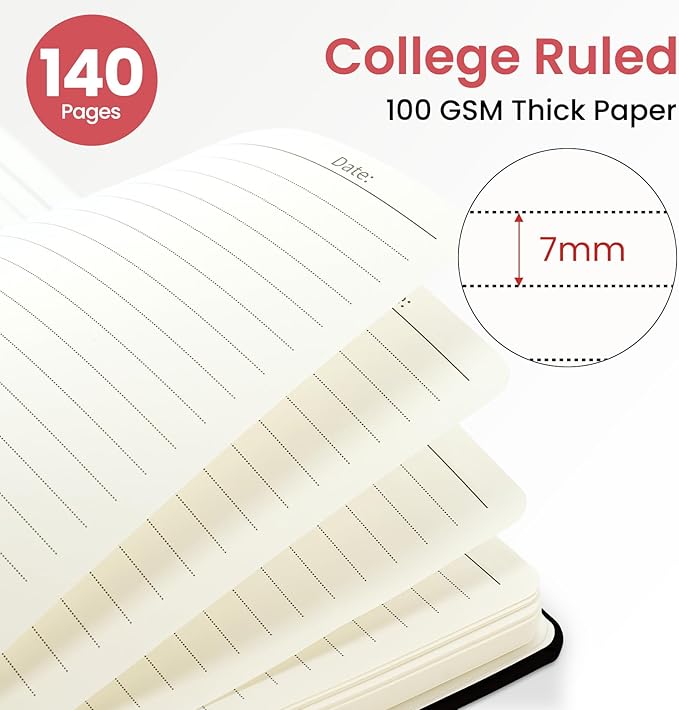 Lined Spiral Journal for Women, A5 Hardcover Cute Notebook for Work & Note Taking, Aesthetic Pretty Journal for Writing, 140 Pages, 6"x8", Petal Pop