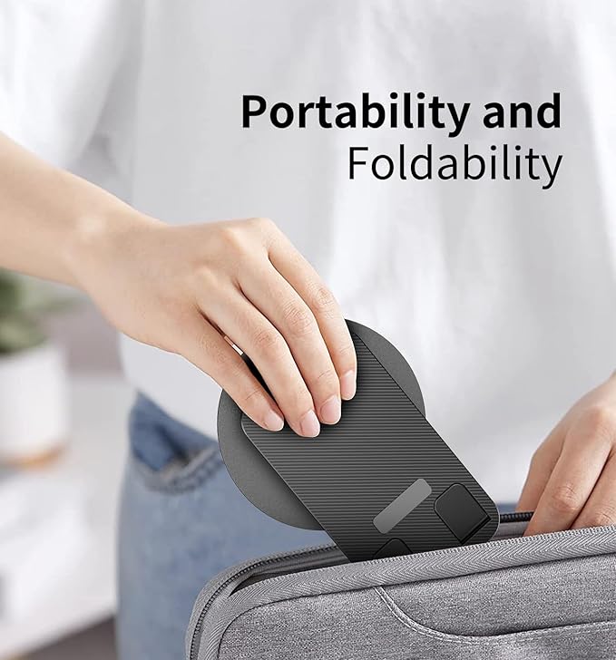 360° Degree Rotating Mobile Phone Holder,Fully Adjustable Foldable Desktop Phone Holder Stand Base,Foldable Desktop Cell Phone Stands for iPhone17 16 15 Pro Max Plus iPad Samsung (K39B-black)