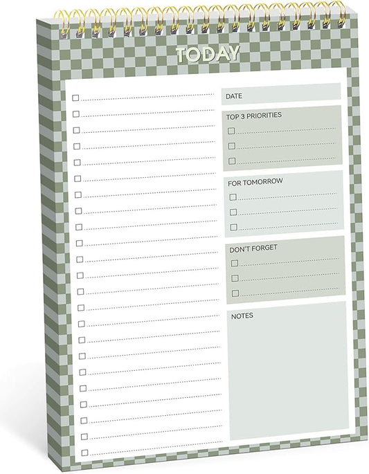To Do List NotePad, Aesthetic To Do List Notebook for Work With 52 Sheet For Daily Tasks and Goal Setting, Undated Daily Planner Perfect for Office, Home and School Supplies - Mint Checkered