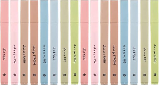DIVERSEBEE Bible Highlighters with Soft Chisel Tip, 16 Pack Assorted Colors Pens No Bleed, Quick Dry Set, Cute Aesthetic Markers, Bible Study Journaling Supplies and Accessories (Earthy)