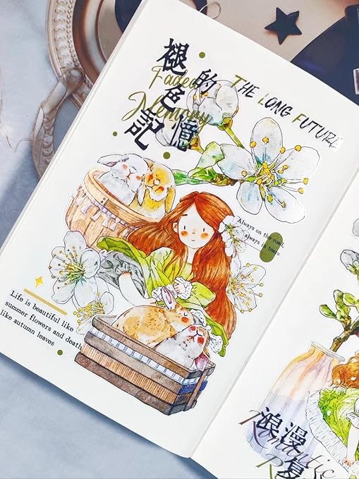 Seahorse Forest Vol6 A34 Cute Rabbit Ji,Pre-Cut Kawaii Thin Clear PET Washi Tape Stickers,Original Design,for Journaling,Scrapbooking,Planner,Scrapbook Supplies,Scrapbook Stickers, Bullet Journal