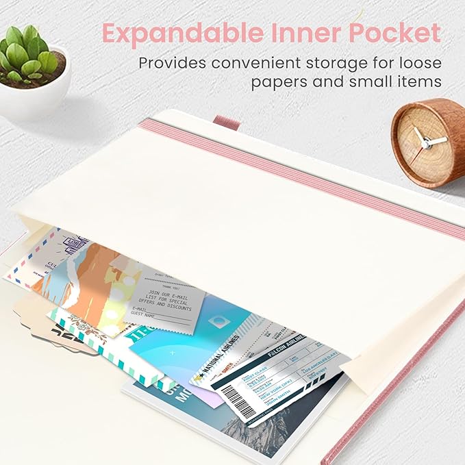 Taja Dotted Journal Notebook for Women & Men, Hardcover Leather Journal for Writing, A5 Dotted Journaling Notebook for Work & Sketching, Perfect for Office School Home Supplies, 160 Pages, Pink