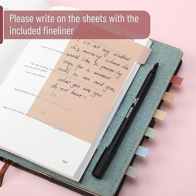 Mr. Pen- Transparent Sticky Note Set, 410 Pack, Morandi Colors, Transparent Sticky Notes Tabs
