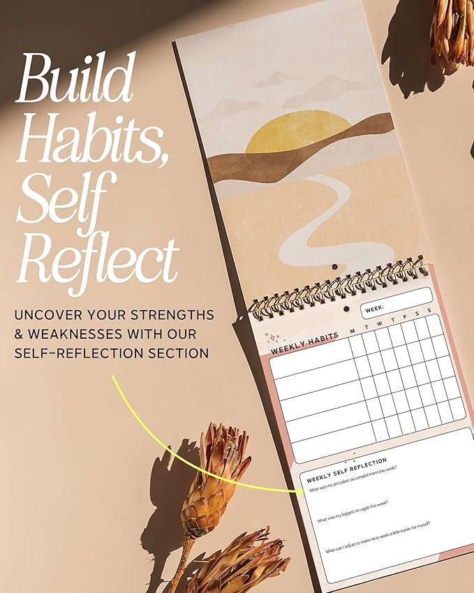 I Know Collection Weekly Habit Tracker Journal - 17-Week Goal Planner & Self-Care Journal - Spiral-Bound Wellness & Productivity Tracker - Daily, Weekly, and Monthly Habit Calendar (Pack of 2)
