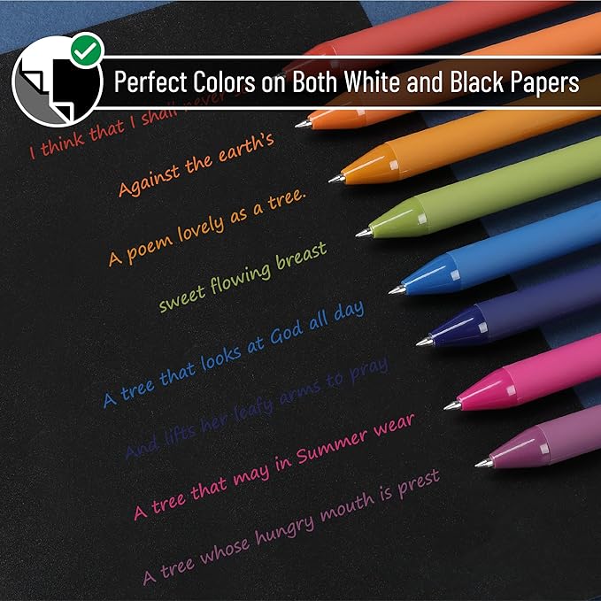Mr. Pen- Retractable Gel Pens, 8 Pack, Unique Vintage Ink Colors Gel Pens Fine Point 0.7mm, Vintage Pen