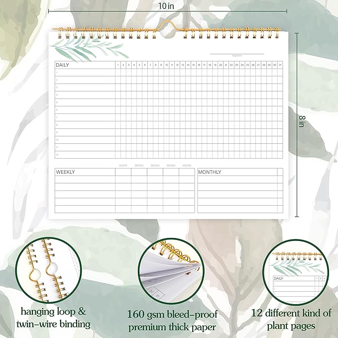 Habit Tracker Calendar- 12 Months Undated Daily, Weekly & Monthly Period Habit Tracker Journal, Writable Habits Track Calendar for Goal Setting, Boost Productivity, Workout Motivation & Self Care Tool