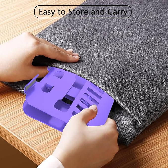 Metal Tablet Stand, Adjustable 360° Rotation Tablet Holder Compatible with 4-16" Tablet Such as iPad Pro Air, iPad mini, Tab S10 Ultra (Purple)