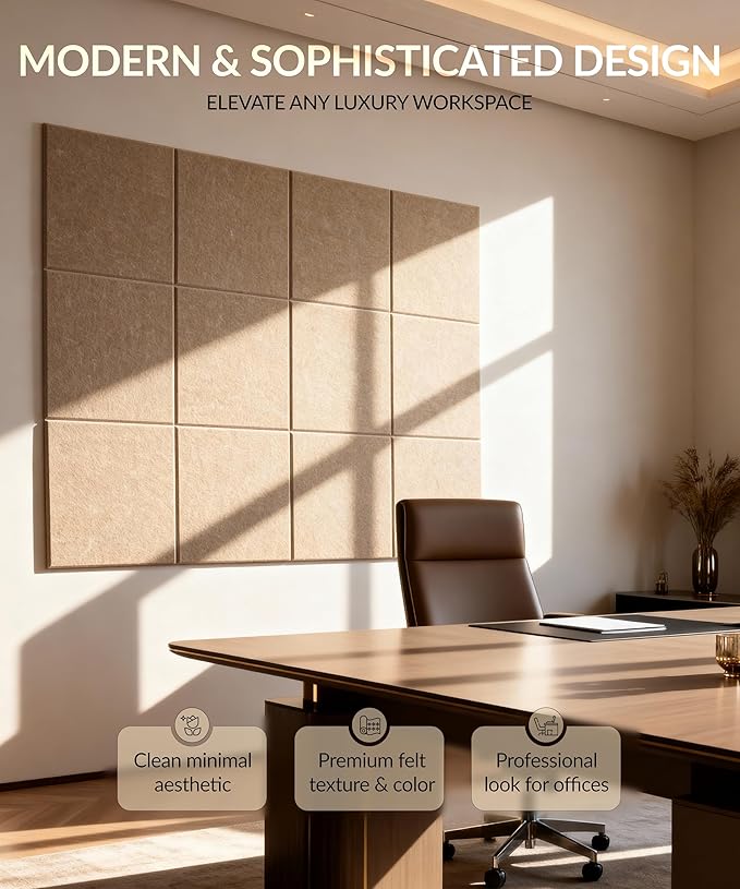 Large Felt Bulletin Board 48" x 36" with Push PINS & Wall Safe Adhesive Tabs – Modern Large Cork Board for Walls in Home or Office, Versatile Felt Board Layout, Cork Board, Vision Board, Dream Board
