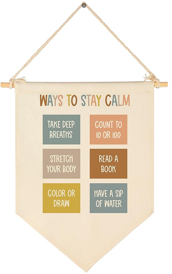 Classroom Banner Wall Decor-Teacher Gift-Canvas Hanging Pennant Flag Banner Wall Sign Decoration Present-Birthday Christmas Gift-Ways To Stay Calm