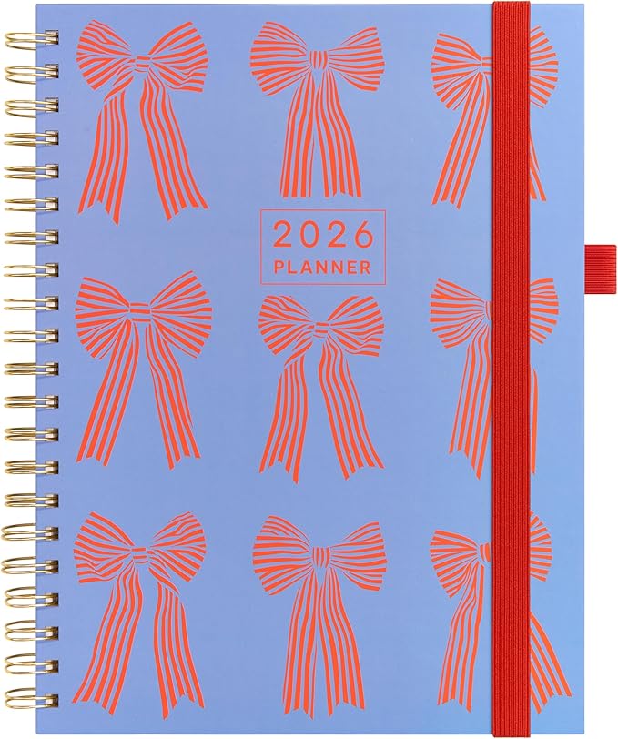 And Per Se 2026 Planner with Pattern, A4 Size-Daily, Weekly & 18-Monthly Planner, Daily Schedule, Monthly Tabs, 100 GSM Thick Paper(Bowknot Pattern)