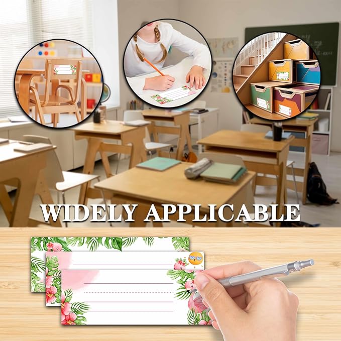 30 Name Tags for Classroom, Summer Flamingo Desk Name Tags, Students Name Plates for Kindergarten Classroom School, Tropical Name Labels Teaching Supplies, Back to School Classroom Decor -A05