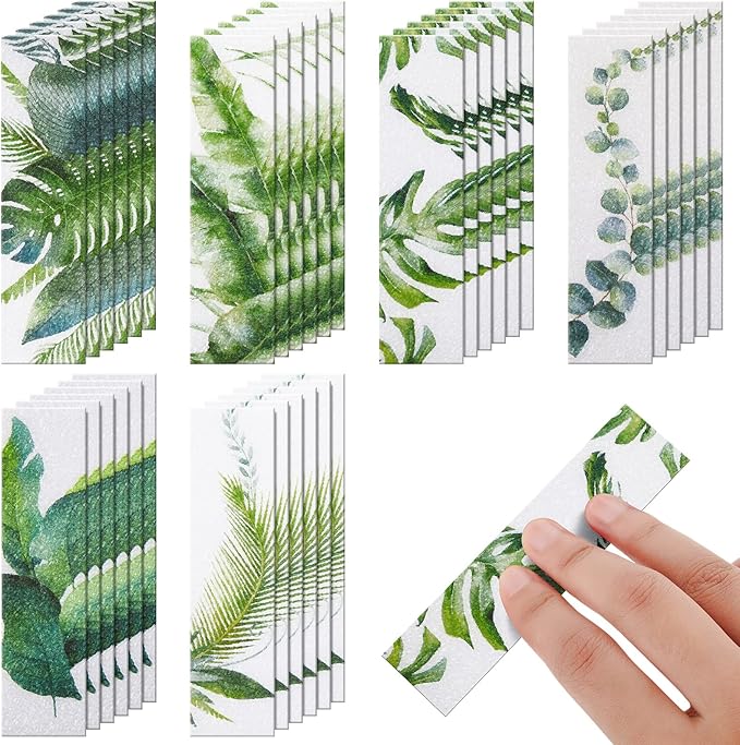 36 Pcs Anxiety Sensory Stickers Strips Adhesive Textured Mental Health Calm Stickers Mindfulness Fidget Decals Stress Anxiety Relief Items for Therapy Office Desk(Leaves Style)