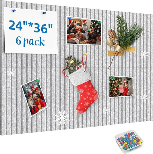 Large Cork Board for Walls, Yunihome 12 Pack 36" x 48" Felt Bulletin Board Wall Tiles for Home Kitchen School Office Wall Decor with Assorted Colors DIY Decorative Push Pins Sets