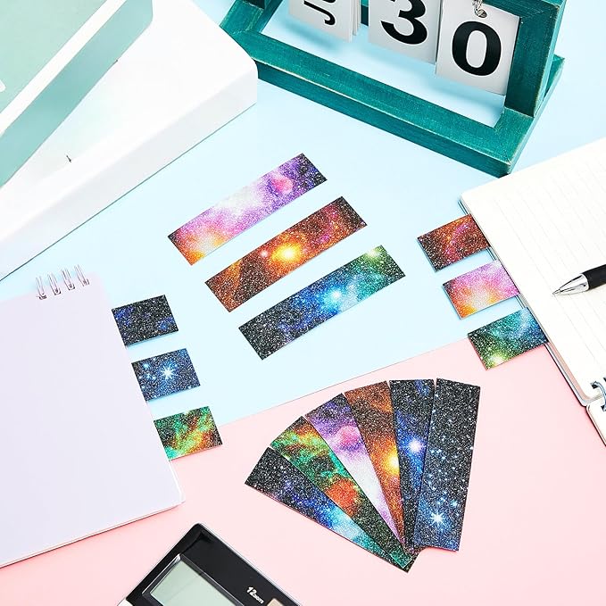 36 Pcs Anxiety Sensory Stickers Strips Adhesive Textured Mental Health Calm Stickers Mindfulness Fidget Decals Stress Anxiety Relief Items for Therapy Office Desk(Galaxy Style)