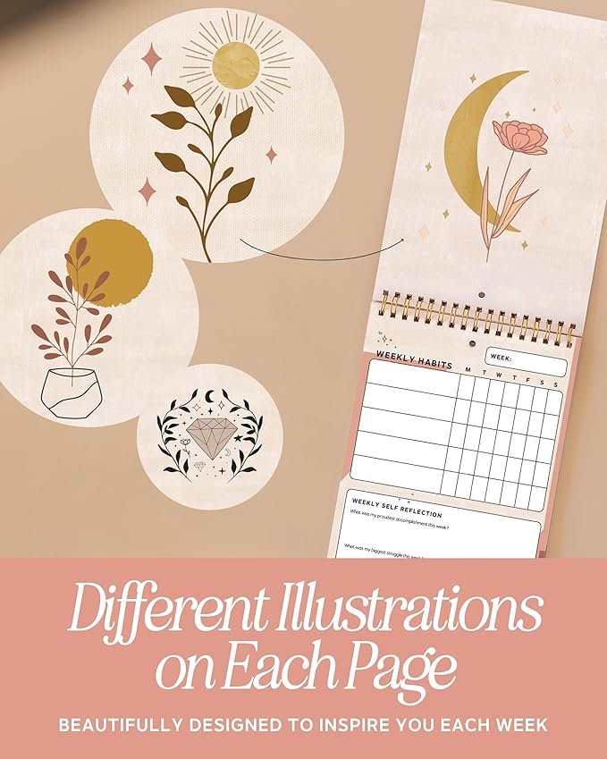 I Know Collection Weekly Habit Tracker Journal - 17-Week Goal Planner & Self-Care Journal - Spiral-Bound Wellness & Productivity Tracker - Daily, Weekly, and Monthly Habit Calendar