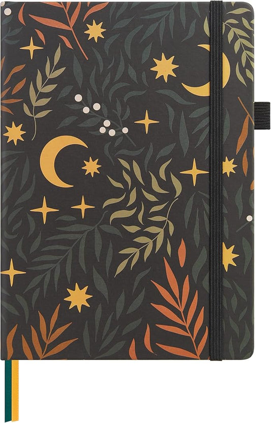 &And Per Se Lined Journal Notebook, 160 Pages, A5 5.7 x 8 inches College Ruled Thick Paper Notebook Journals for Writing, Hardcover Notebooks for Women Men Office School (Lunar Leaf)