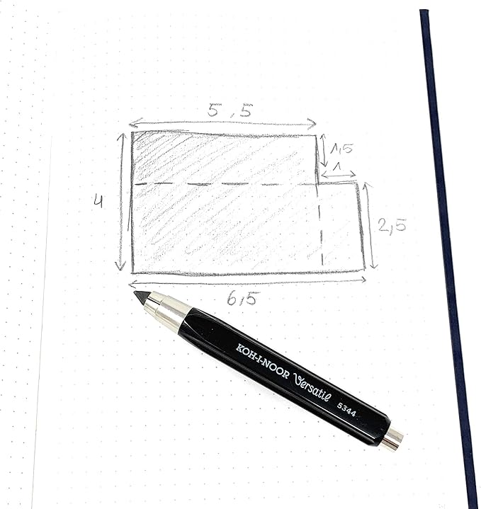 KOH-I-NOOR 5344 5.6mm Diameter Mechanical Clutch Lead Holder Pencil,black
