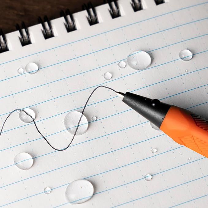 Rite in the Rain Weatherproof Durable Orange Clicker Pen - Black Ink, 2 Pack (No. OR11-2)