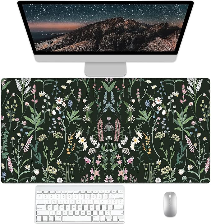 Desk Pad Protector, Mouse Pad, Office Desk Mat, Non-Slip PU Leather Desk Blotter, Laptop Desk Pad, Waterproof Desk Writing Pad for Office and Home (A04-GFAP)