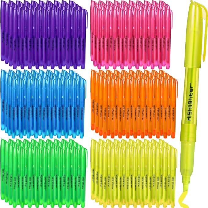 Thenshop 240 Pcs Highlighter Assorted Colors Bulk Colorful Highlighter Markers Bulk Pack Chisel Tip Fluorescent Pens for Office Supplies