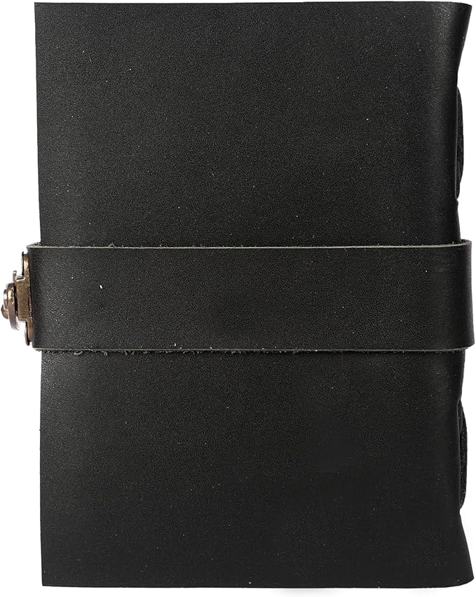 Vintage Leather Journal Handmade Buffalo Deckle Edge Paper – Leather Bound Journal for Women Men Vintage C-Lock Closure Ideal for Writing & Travel for Artists