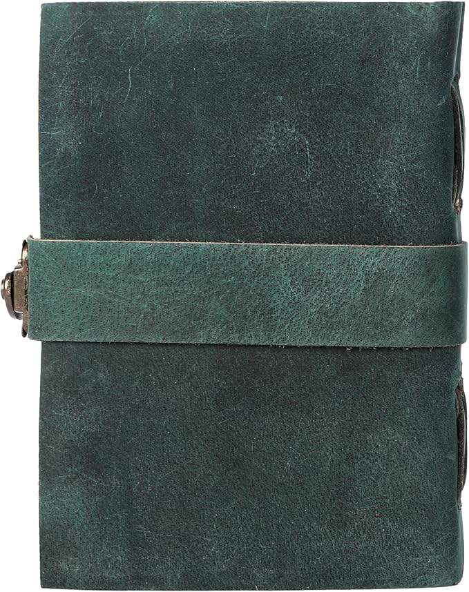 Vintage Leather Journal Handmade Buffalo Deckle Edge Paper – Leather Bound Journal for Women Men Vintage C-Lock Closure Ideal for Writing & Travel for Artists