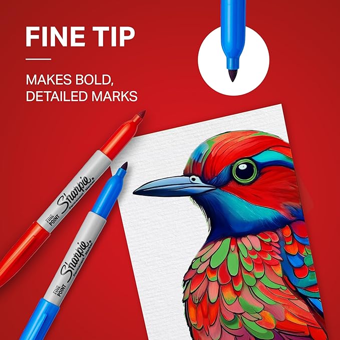 Sharpie Permanent Markers Fine Point 8 Pack Assorted Colors (30217PP)