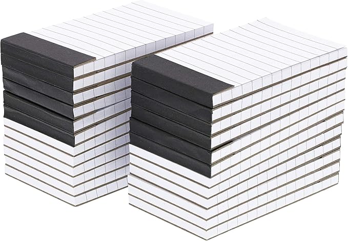 Paper Junkie Mini Paper Pad - 6.1 x 5.9 In, 24-Pack, Grey Board Backing - Lined Paper Pocket Notepad for Shopping Lists & To-Do Tasks