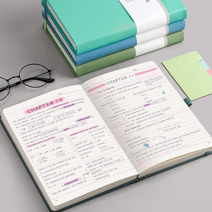 AHGXG Lined Journal Notebook, 320 Numbered Pages Thick Journal for Women, A5 Notebook College Ruled, 100gsm Thick Paper, Faux Leather Hardcover, for Writing Work, 5.75'' X 8.38''-Purple