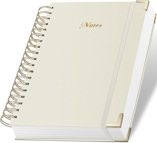 Spiral Notebook Journal, 328 Pages Linen Hardcover College Ruled Notebook, Lined Thick Journals for Women Men, A4 Thick Spiral Journal for Writing, 100GSM Paper, Cute Notebooks for Work School